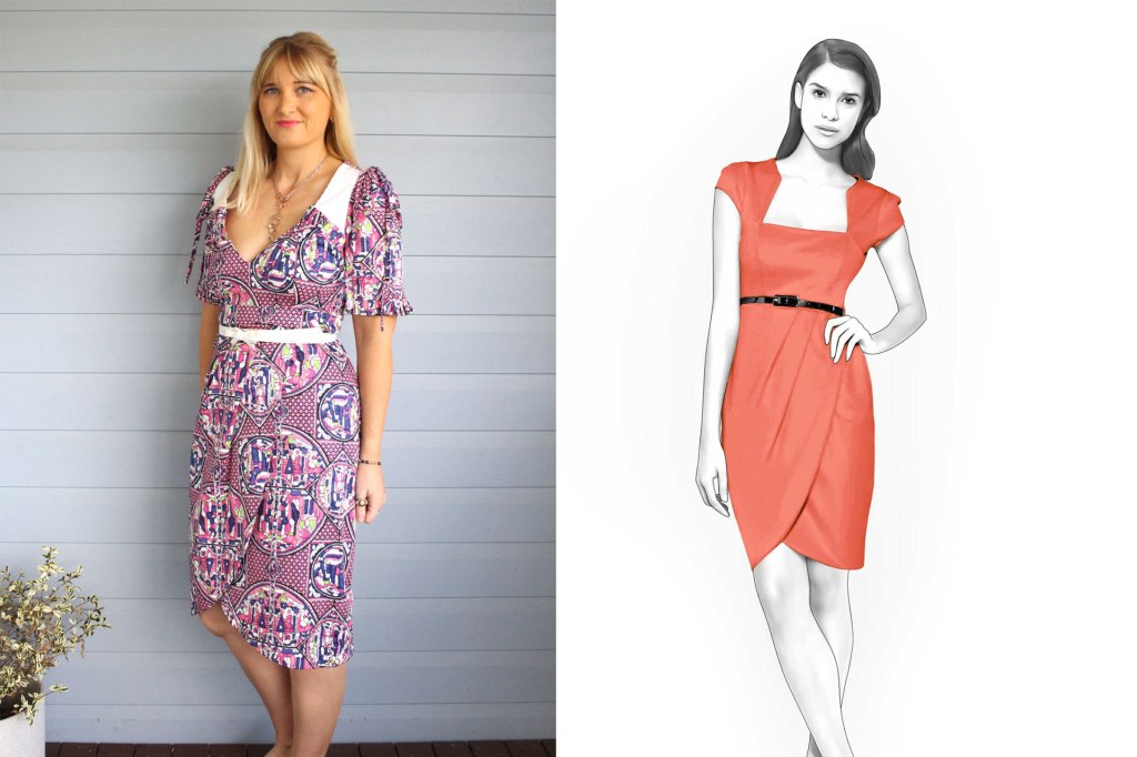 Pink Lekala dress with wrap&nbsp;skirt